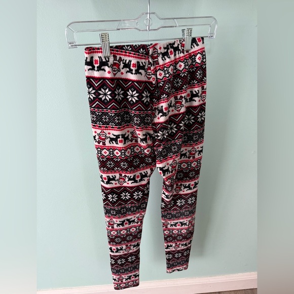 Christmas No Boundaries Soft Leggings Woman M Poly/Spandex Santa Red White Black - Picture 6 of 6